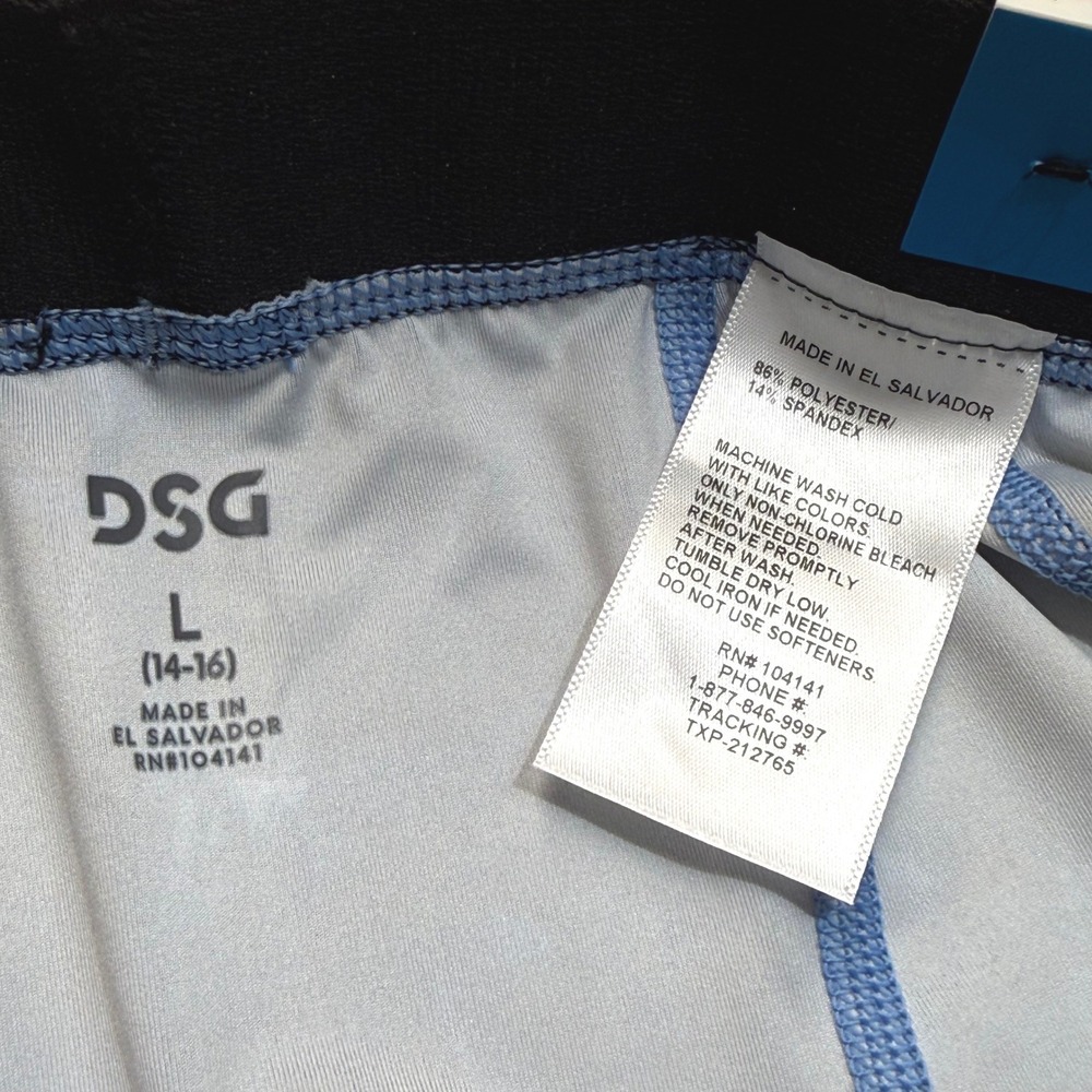 DSG Boys Large 14-16 Print Compression Shorts Ice Carve Navy Blue Black NEW - Picture 5 of 6